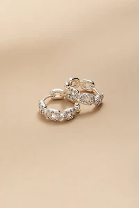 Lauren Crystal Link Huggie Earrings