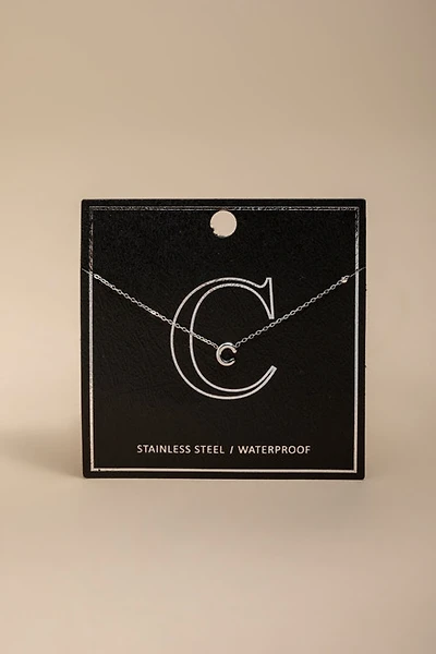 C Stainless Steel Initial Pendant Necklace