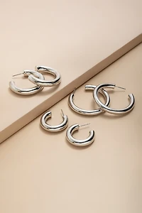 Hannah Chunky Hoop Earringg Set