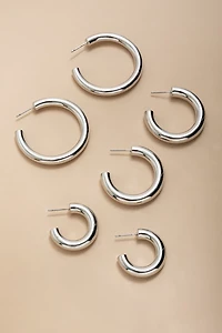 Hannah Chunky Hoop Earringg Set