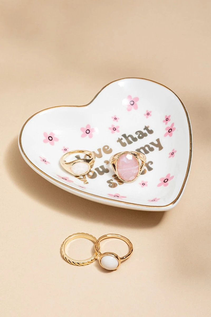 I Love That You're My Sister Heart Trinket Dish