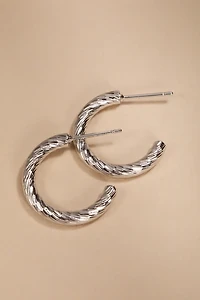 Deana Knife Cut Textured Huggie Hoop Earrings