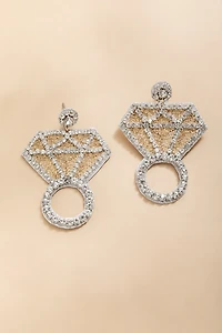 Mia Oversized Diamond Ring Drop Earrings