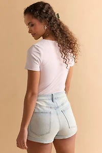Layla Roll Cuff Denim Shorts