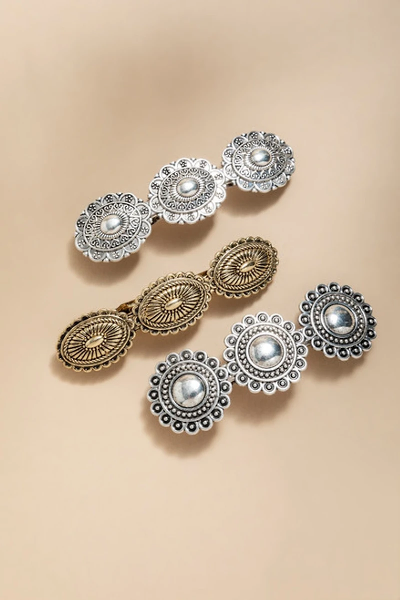 Lea Embossed Western Bobby Pin Set