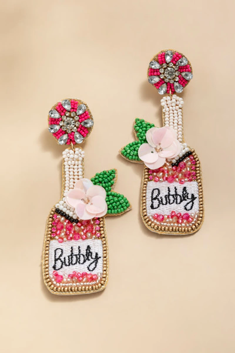 Stella Bubbly Champagne Beaded Drop Earrings