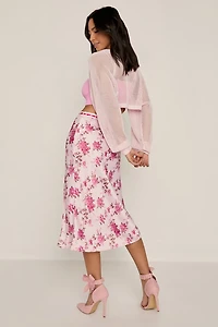 Penelope Floral Satin Midi Skirt