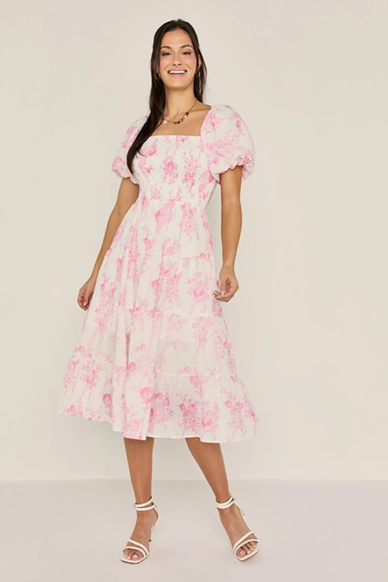 Mae Smocked Floral Midi Dress