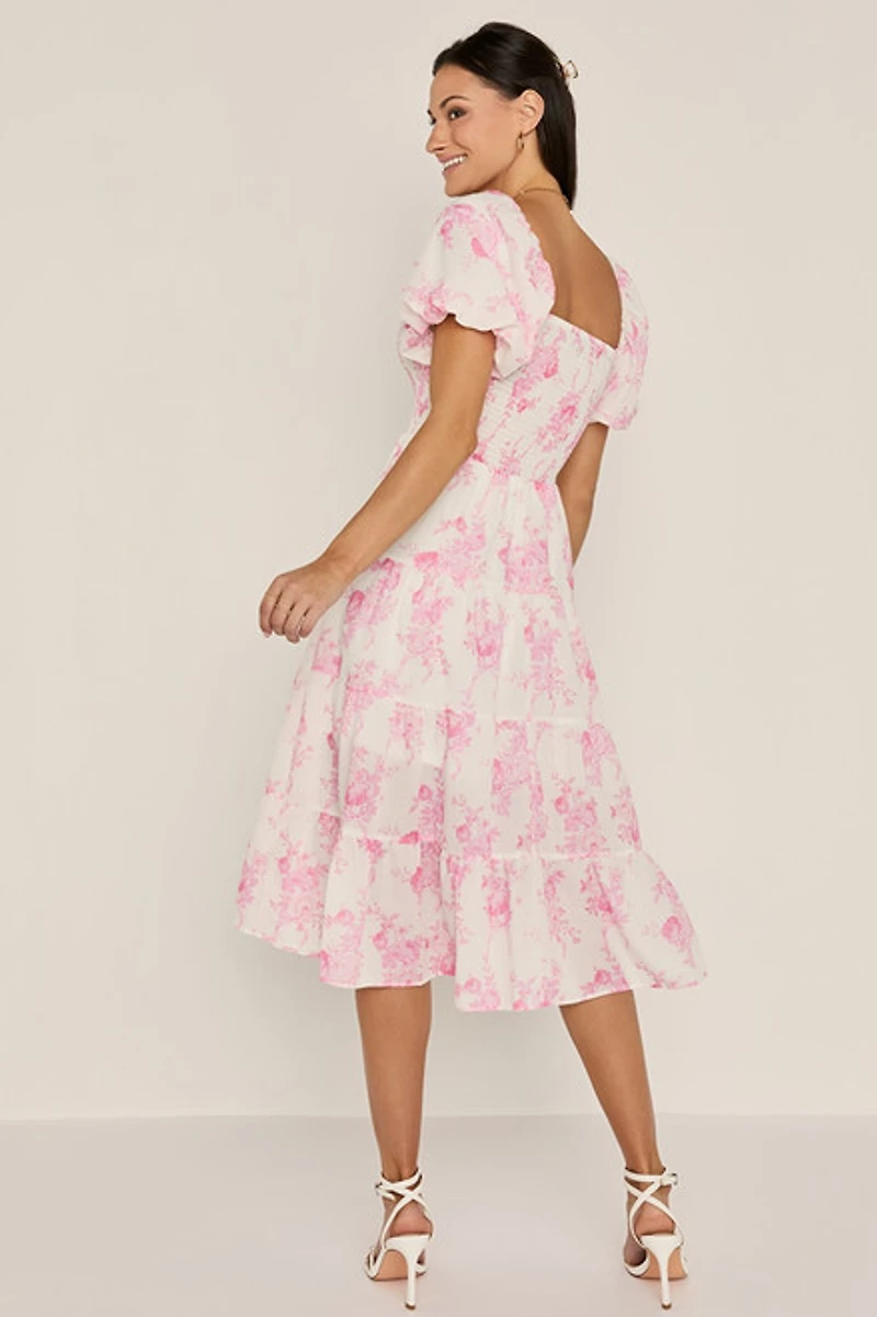 Mae Smocked Floral Midi Dress