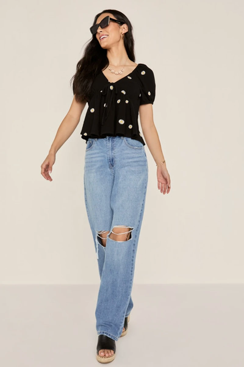Dorothy Embroidered Daisy Blouse