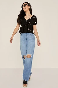 Dorothy Embroidered Daisy Blouse