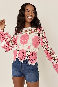 Brenda Crochet Pullover Sweater