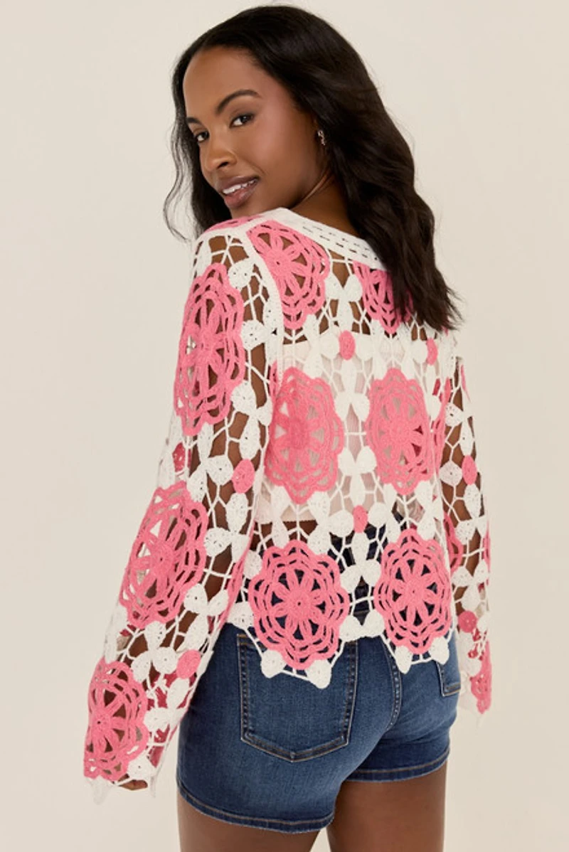 Brenda Crochet Pullover Sweater
