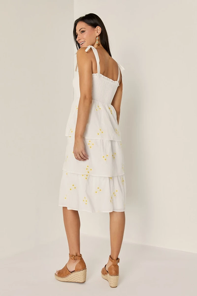 Britney Daisy Tiered Midi Dress