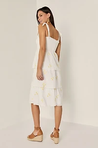 Britney Daisy Tiered Midi Dress