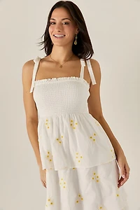 Britney Daisy Tiered Midi Dress