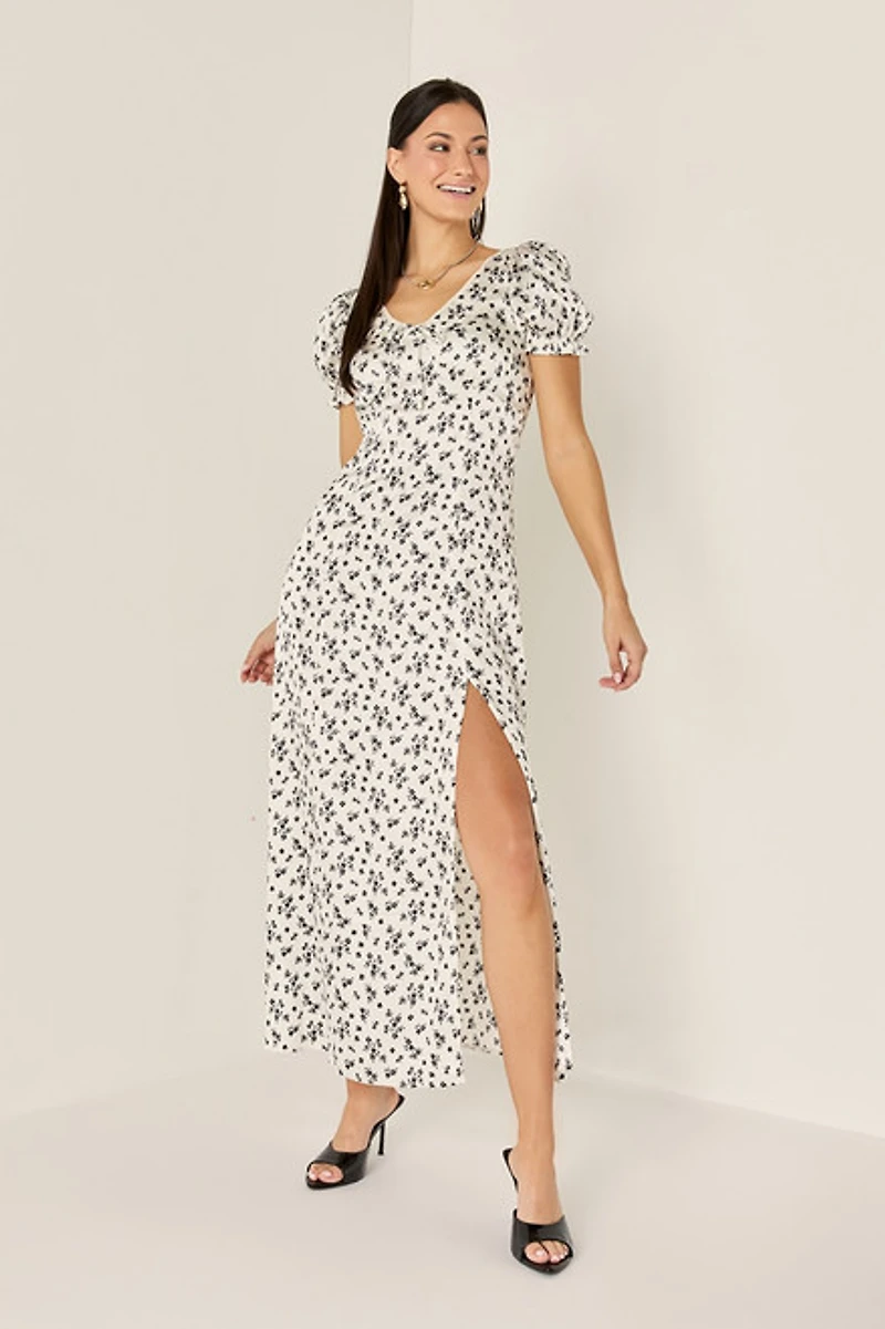 Nina Floral Slit Maxi Dress