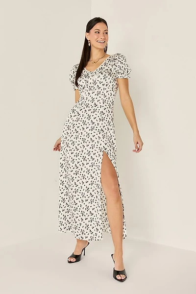 Nina Floral Slit Maxi Dress