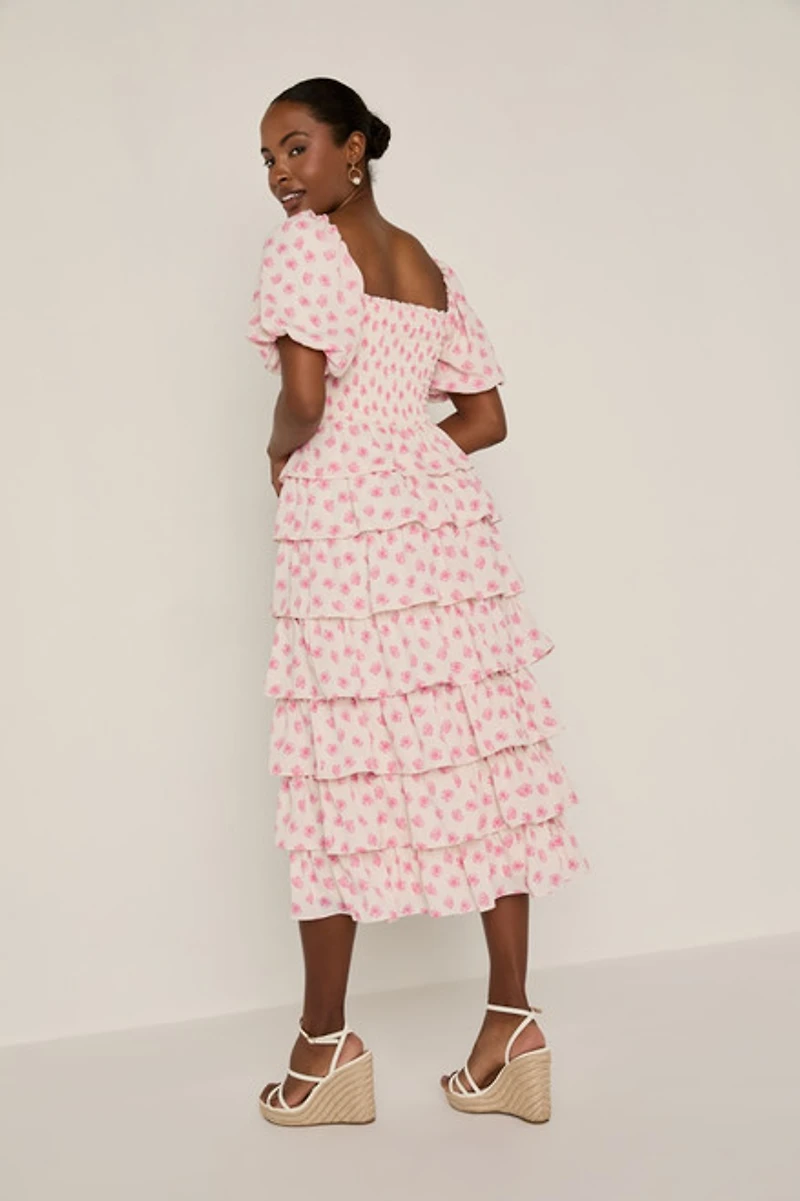 Suzi Tiered Floral Midi Dress