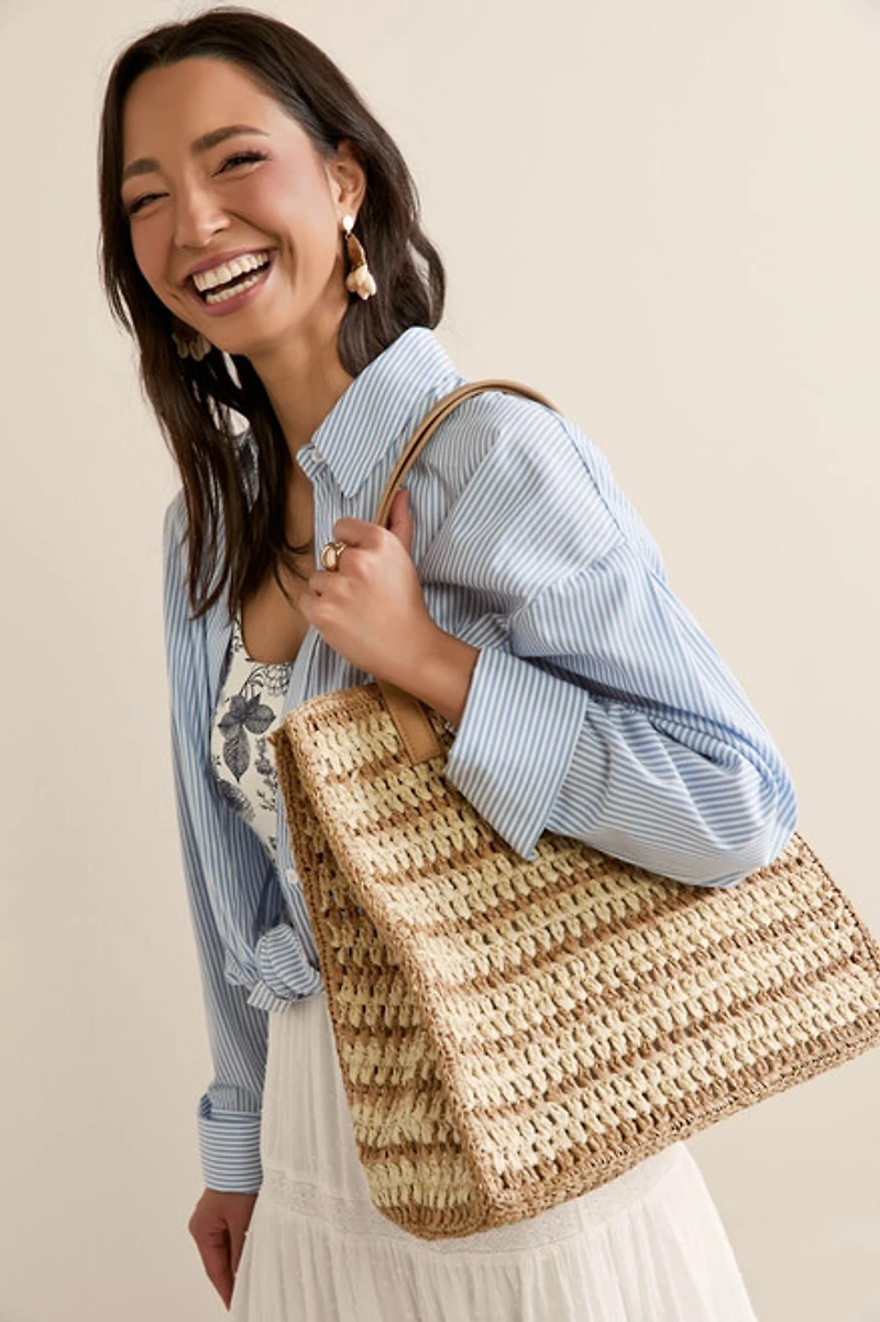 Grace Woven Straw Tote Bag