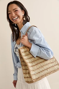 Grace Woven Straw Tote Bag