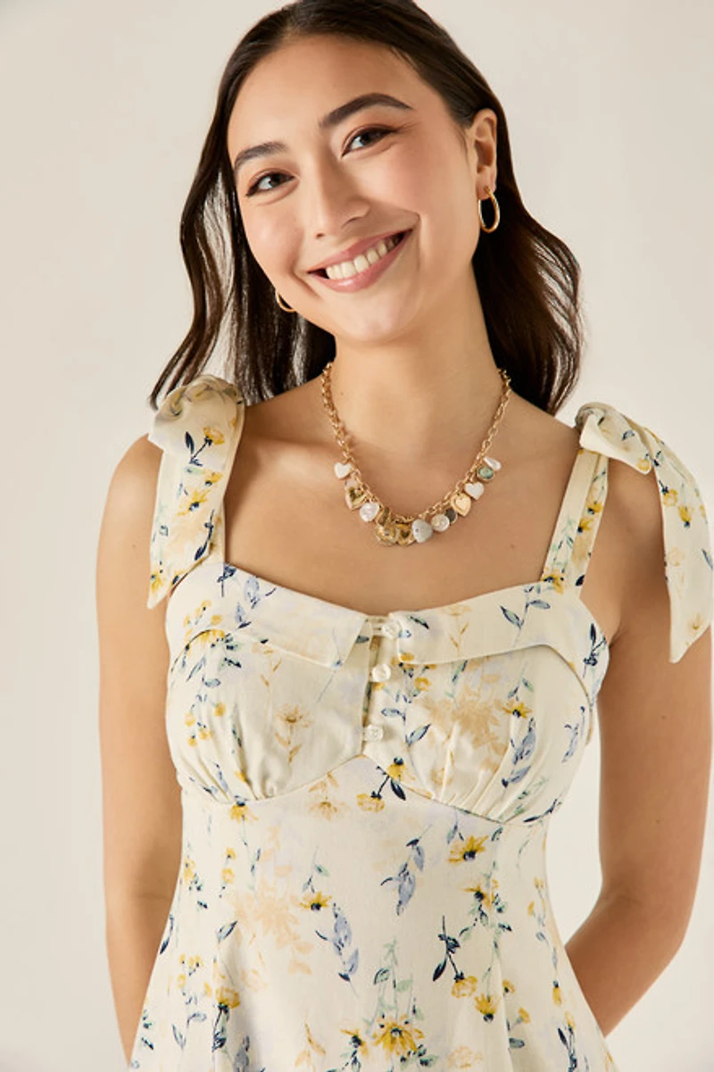 Holly Button Front Floral Mini Dress