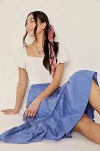 Lana Crochet Tiered Midi Skirt