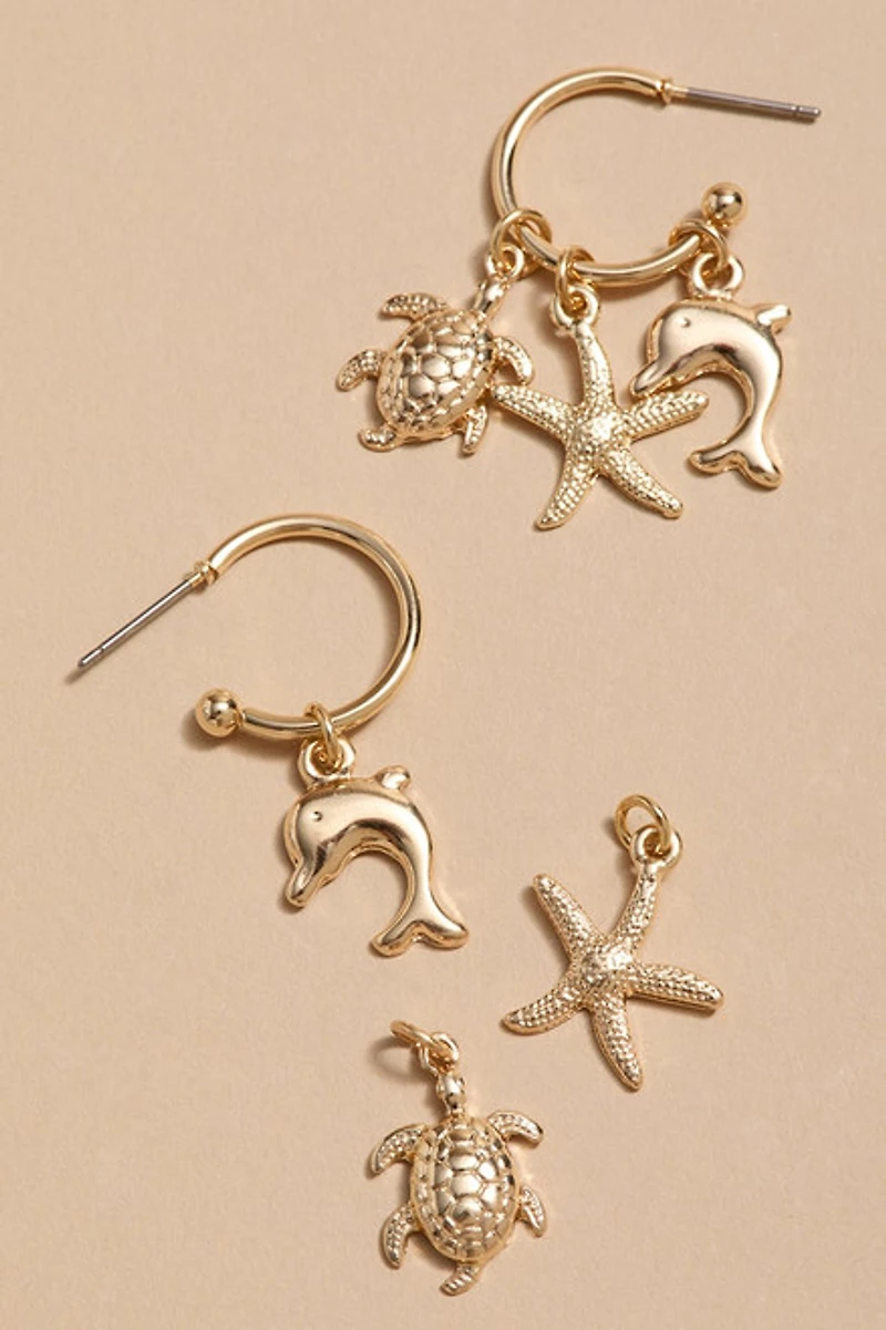 Ophelia Sea Life Hoop Earrings