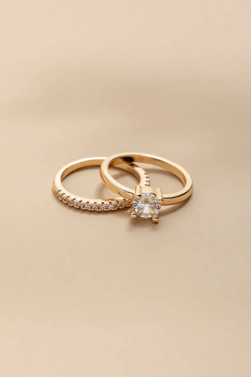 Elizabeth Crystal Ring Set