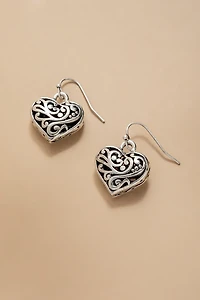 Trisha Embossed Heart Drop Earrings