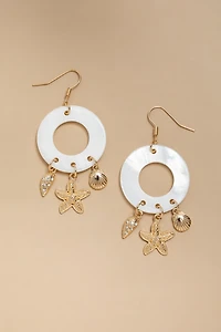 Alice Circle Charm Drop Earrings