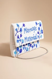 Marriage Material Beaded Clutch Bag