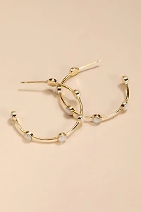 Faith Opal Station Hoop Earrings