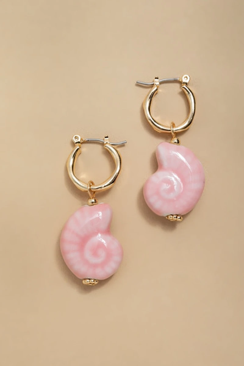 Cassie Ceramic Shell Drop Earrings