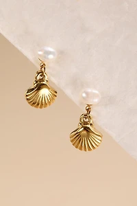 Alison Stainless Steel Pearl Drop Earrings
