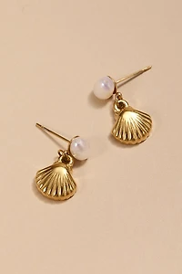 Alison Stainless Steel Pearl Drop Earrings