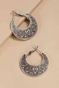 Darcy Embossed Western Hoop Earrings