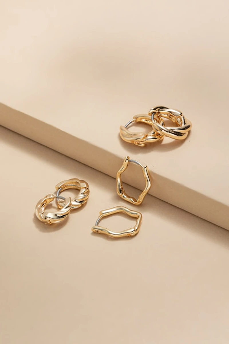 Marcella Mixed Huggie Earring Set