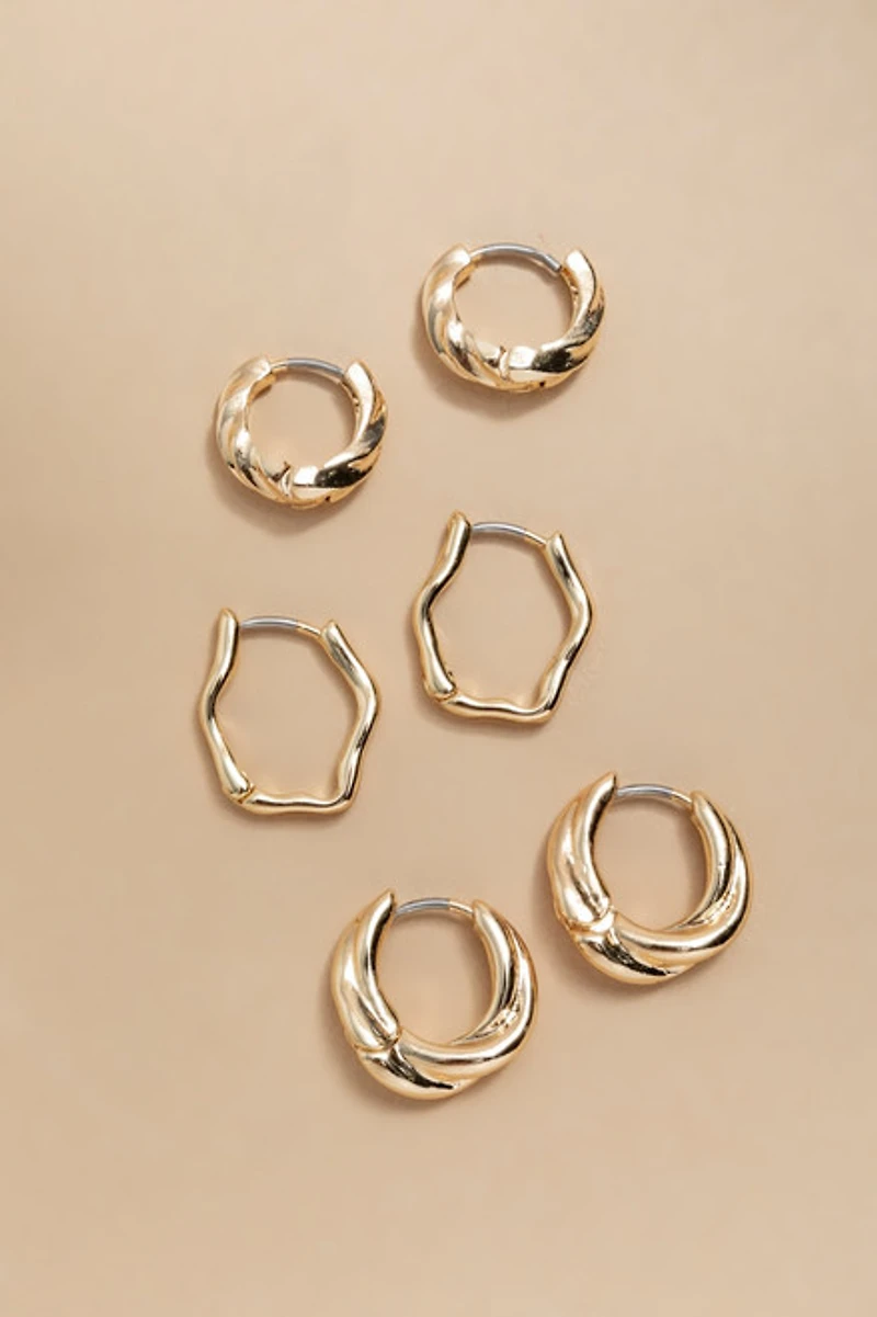 Marcella Mixed Huggie Earring Set