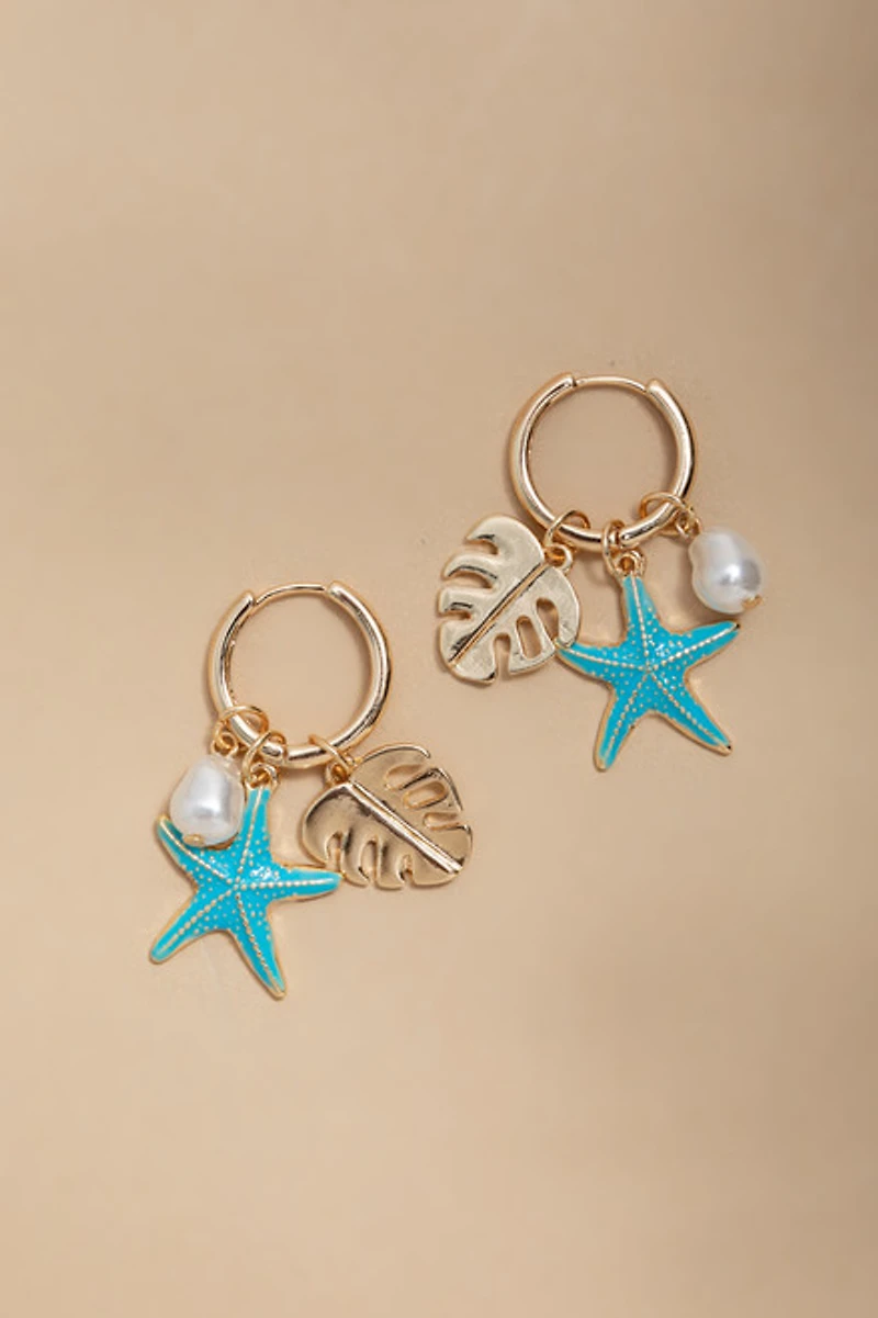 Sasha Charm Huggie Earrings