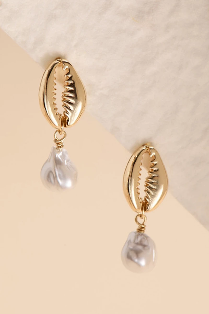 Gina Pearl Shell Drop Earrings
