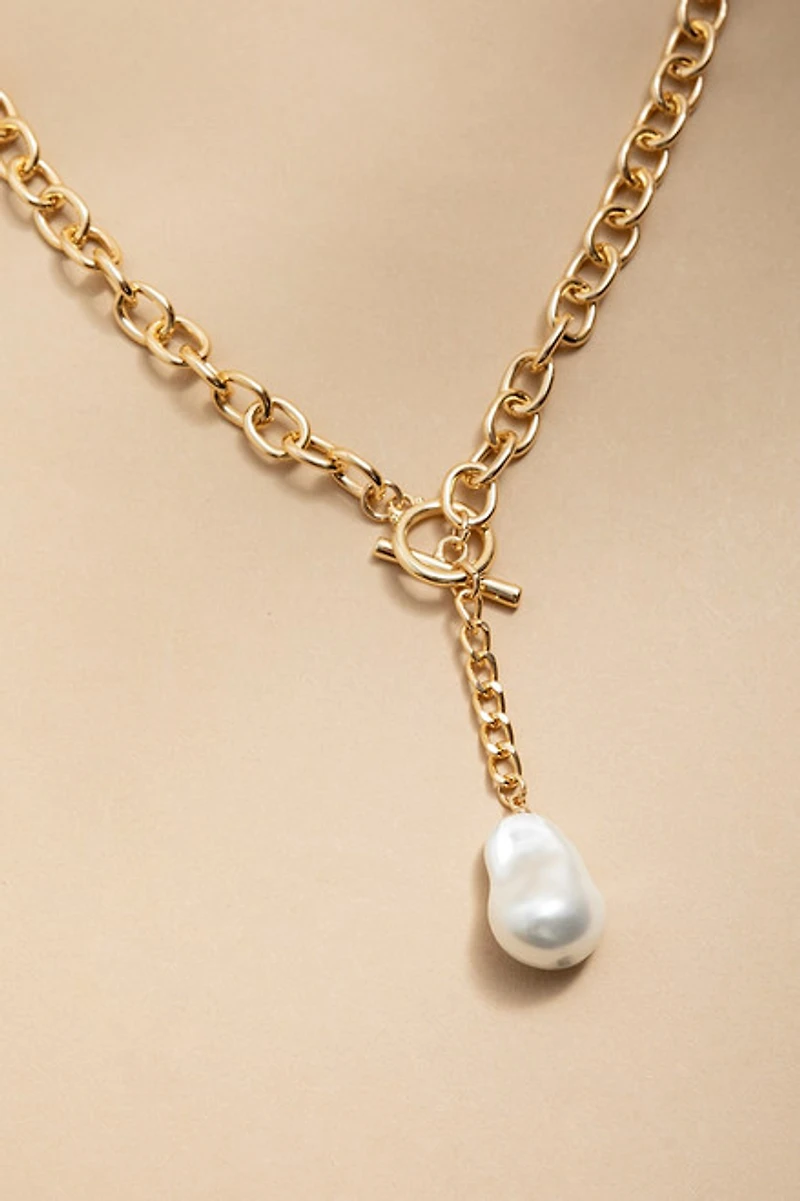 Bonny Y Neck Pearl Pendant Necklace