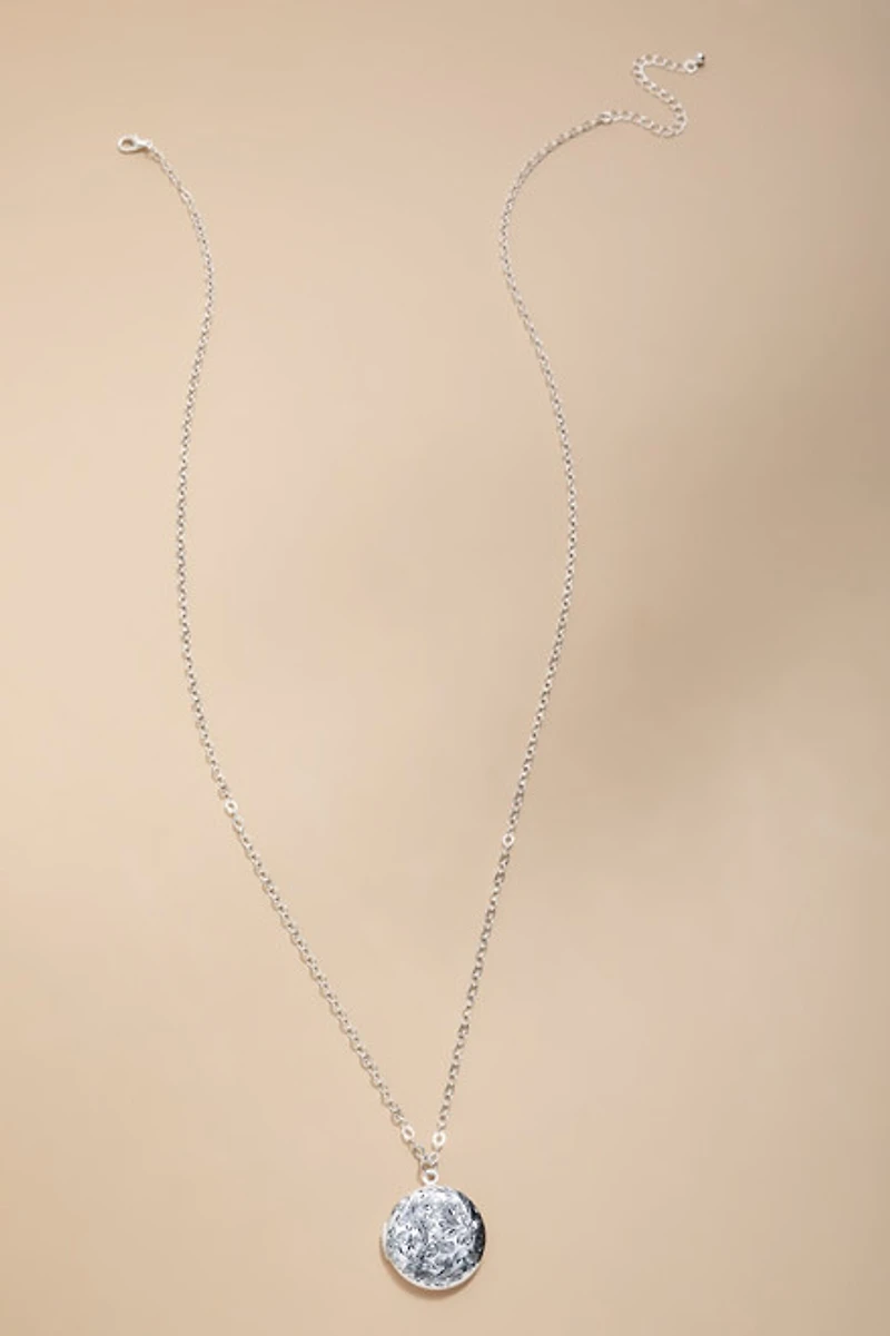 Jodie Silver Locket Pendant Necklace