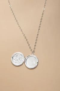 Jodie Silver Locket Pendant Necklace