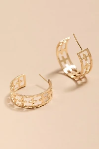 Alicia Cross Hoop Earrings