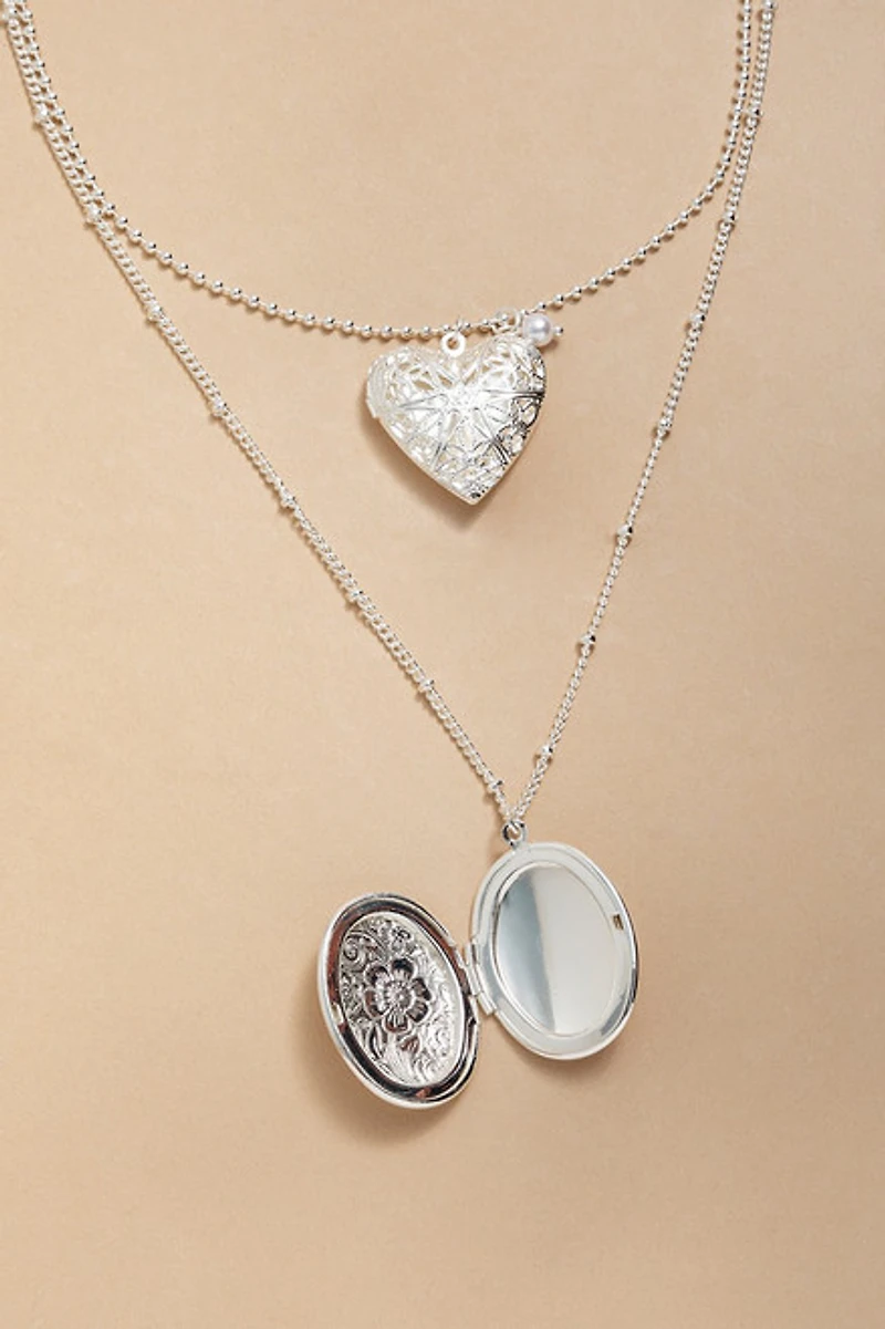 Kathie Layered Locket Pendant Necklace