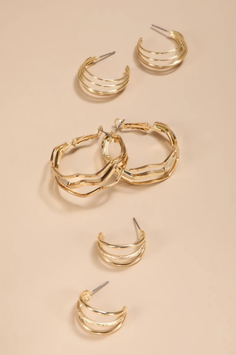 Faye Mixed Hoop Earring Set
