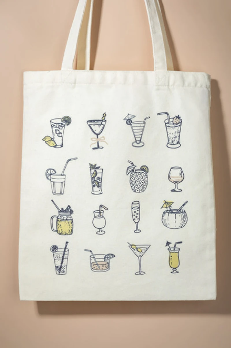 Ivy Cocktail Graphic Tote Bag