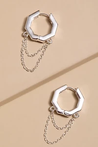 Cheryl Hexagon Huggie Hoop Earrings