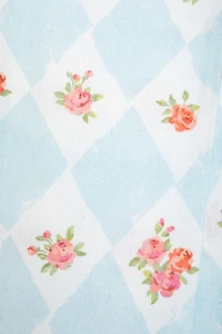 Harlequin Rose Print Tea Towel